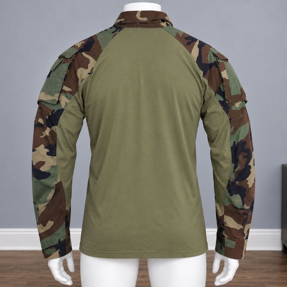 EmersonGear Mens XL Woodland Camo Tactical Combat Shirt 1/4 Zip Airsoft Milsim - Picture 5 of 13
